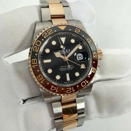 Rootbeer 126711CHNR 40MM 18K Rg Two-Tone Black DialGMT-Master II